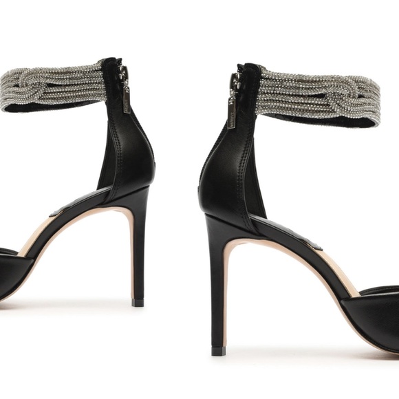 New Schutz x Anthropologie Linara 7 Black Nappa Leather Pointed Toe Pumps - Picture 3 of 12